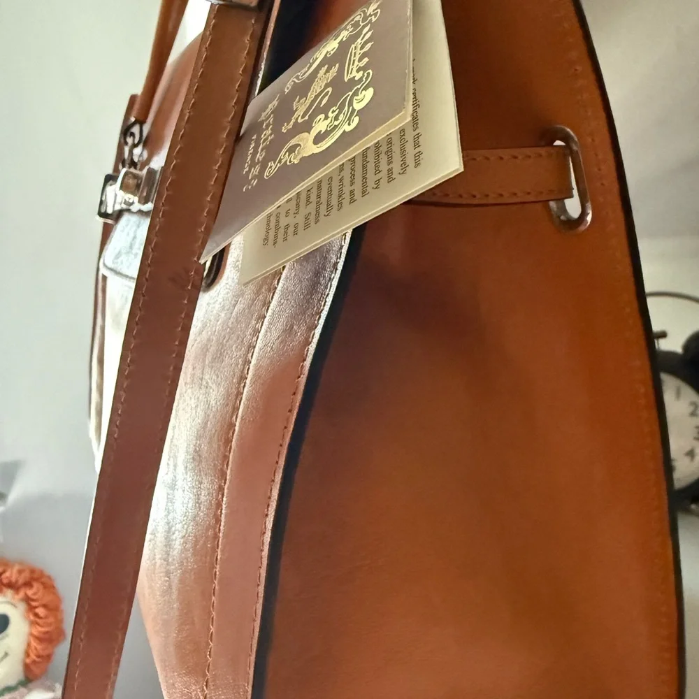 PRATESI Firenze Cognac designer satchel NWT *Final Sale*